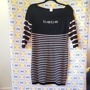 BEBE, Large, 3/4 sleeve, Sweater Dress